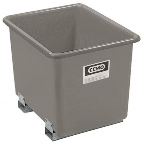 Bac PFV gris 550 litres + fourreaux - Résistant aux huiles, fioul, gasoil, produits chimiques - CEMO - Référence 7180_0