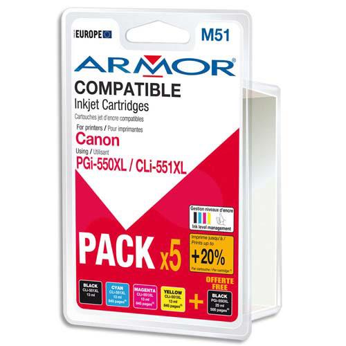 CARTOUCHE JET D'ENCRE COMPATIBLE BROTHER LC980/1100  - PACK DE 4 - NOIR, CYAN, JAUNE, MAGENTA