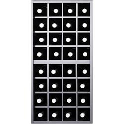 Casier 32 bouteilles Série Merlot 626060 - bois massif noir - modulable et compact_0
