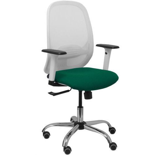CHAISE DE BUREAU CILANCO BRAS RÉGLABLE CHROMÉ-VERT BOUTEILLE - PIQUERAS Y CRESPO