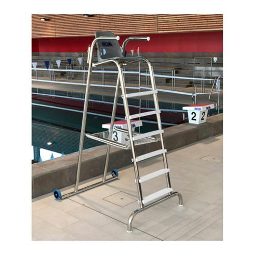 CHAISE MAÎTRE NAGEUR PISCINE À ROULETTES - SEVA PISCINE - INOX 2,26M