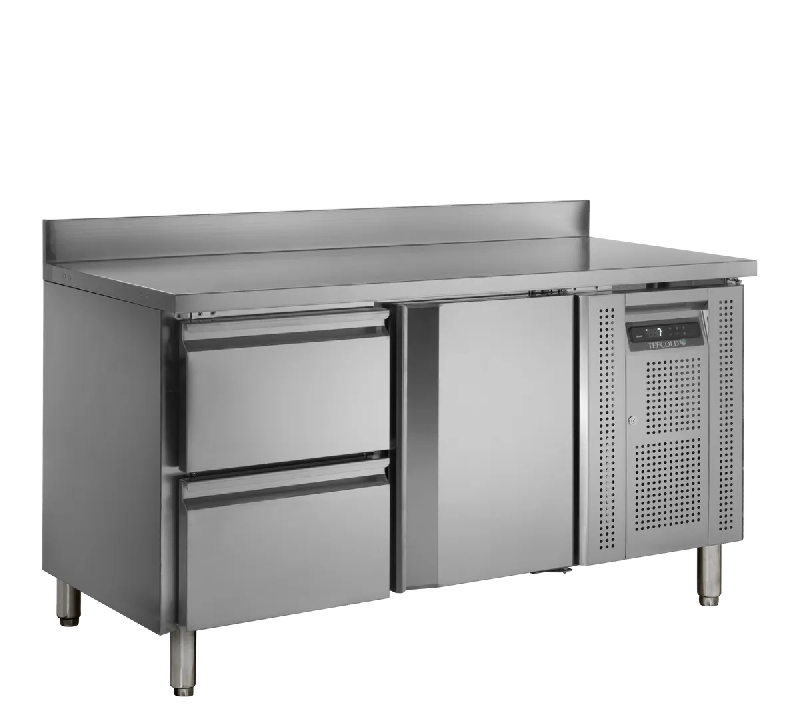 Comptoir pour saladette réfrigéré CK7220 1 porte et 2 tiroirs GN1/1 pces Inox TEFCOLD_0
