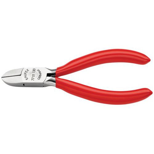 PINCE COUPANTE ÉLECTRONIQUE PETIT BISEAU 130MM - AVEC RESSORT - PVC - KNIPEX