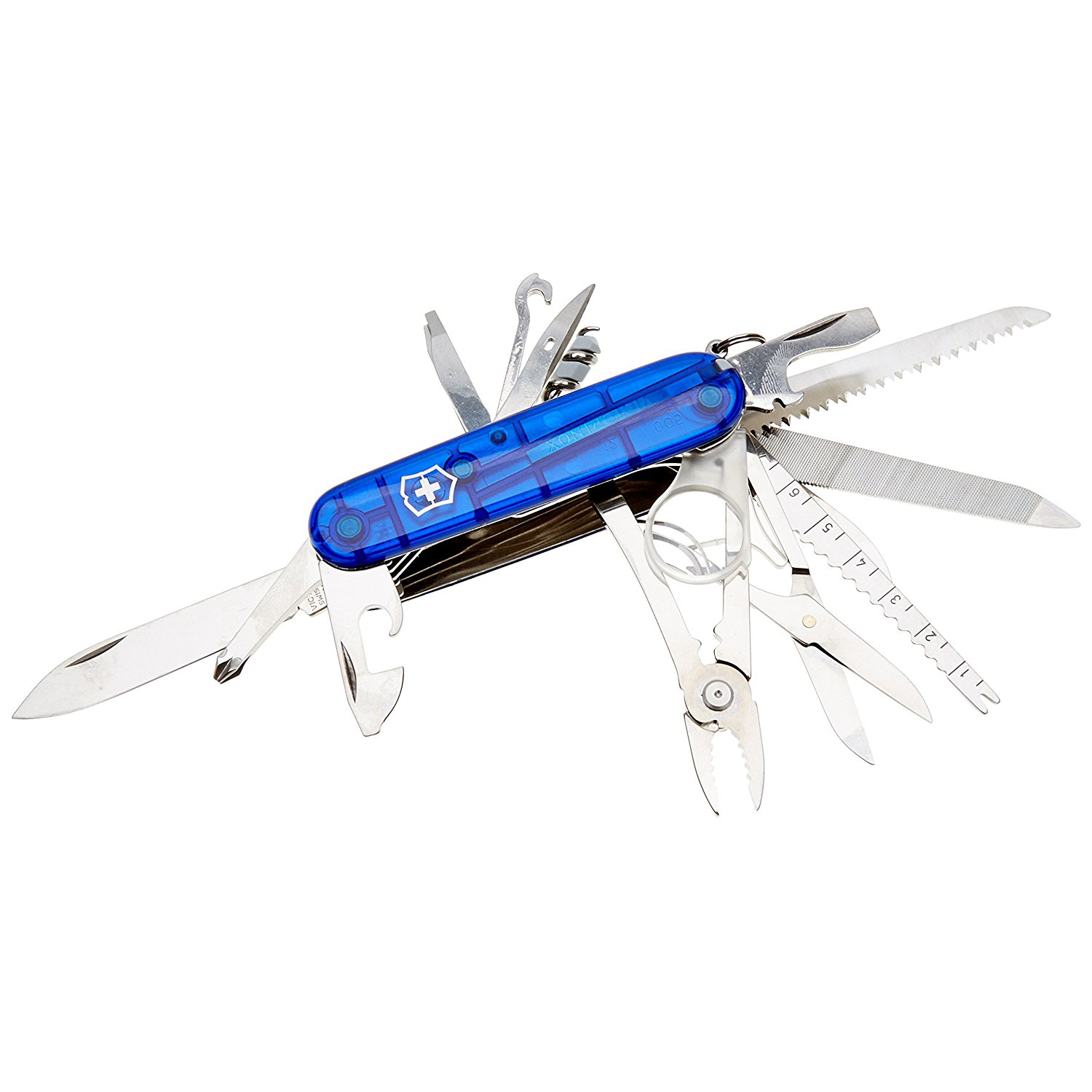 COUTEAU SUISSE SWISS CHAMP 33 FONCTIONS BLEU TRANSLUCIDE - SUISSE CHAMP - VICTORINOX
