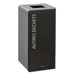 Rossignol - Borne de tri avec bac 40L CUBATRI - autres déchets gris manganèse/gris - noir métal 55903_0