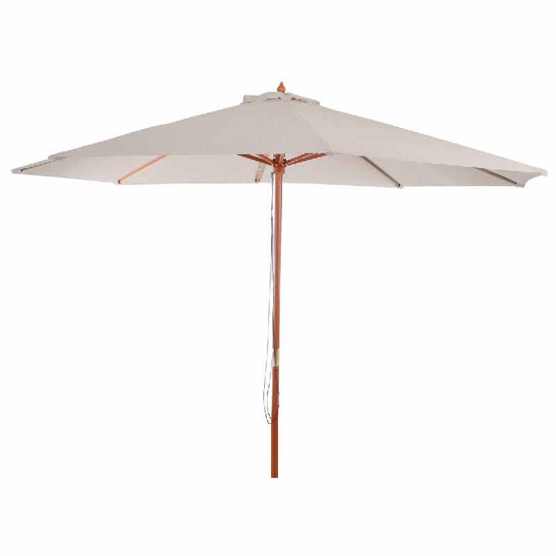 Décoshop26 - Parasol de jardin Ø 3m polyester/bois crème 04_0003823 - beige Bois massif 3000528232690_0