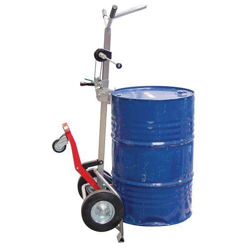 DIABLE EN ACIER POUR FÛTS 350 KG - ROUE CAOUTCHOUC - MANUVIT