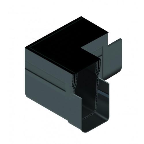 ELÉMENT D'ANGLE POUR CANIVEAU AVEC GRILLE ALU - NOIR - SLIMLINE ACO