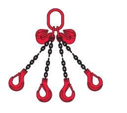 Élingue chaîne 4 brins - Grade 80 - crochet à linguet et raccourcisseur pour usages industriels_0