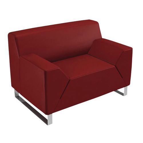 FAUTEUIL ASSO 1 PLACE PIÈTEMENT CHROME ENDUIT PVC BORDEAUX - QUADRIFOGLIO