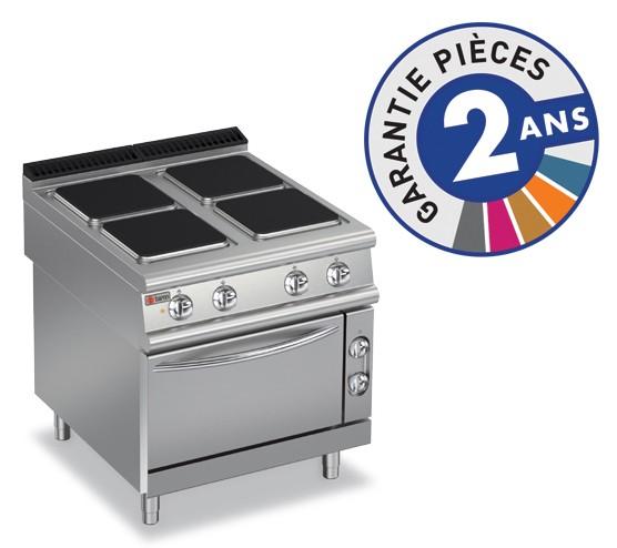 Fourneau professionnel Baron - 4 plaques carrées électriques 4 kW sur four électrique inox - Gamme 900 - Modèle 90PCFE801_0