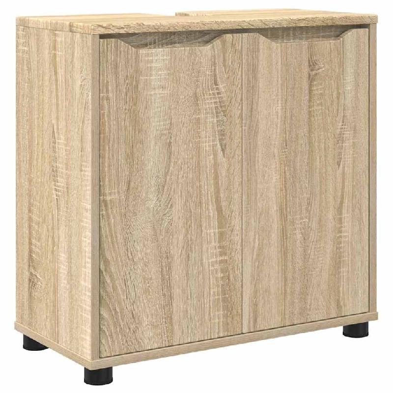 Helloshop26 - Armoire de lavabo moderne avec 2 étagères ajustables 60 x 30 x 60 cm en bois d'ingénierie chêne sonoma 02_0054573 - Bois massif 3000_0