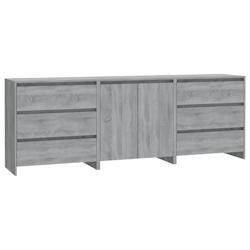 Helloshop26 - Buffet bahut commode armoire meuble de rangement organisateur cuisine salle de séjour salons 3 pcs sonoma bois 02_0037184 - 30002132571_0