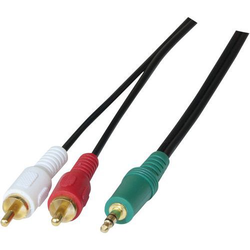 JACK AUDIO 3,5MM VERS 2 RCA 1,80M - PC99- GOLD