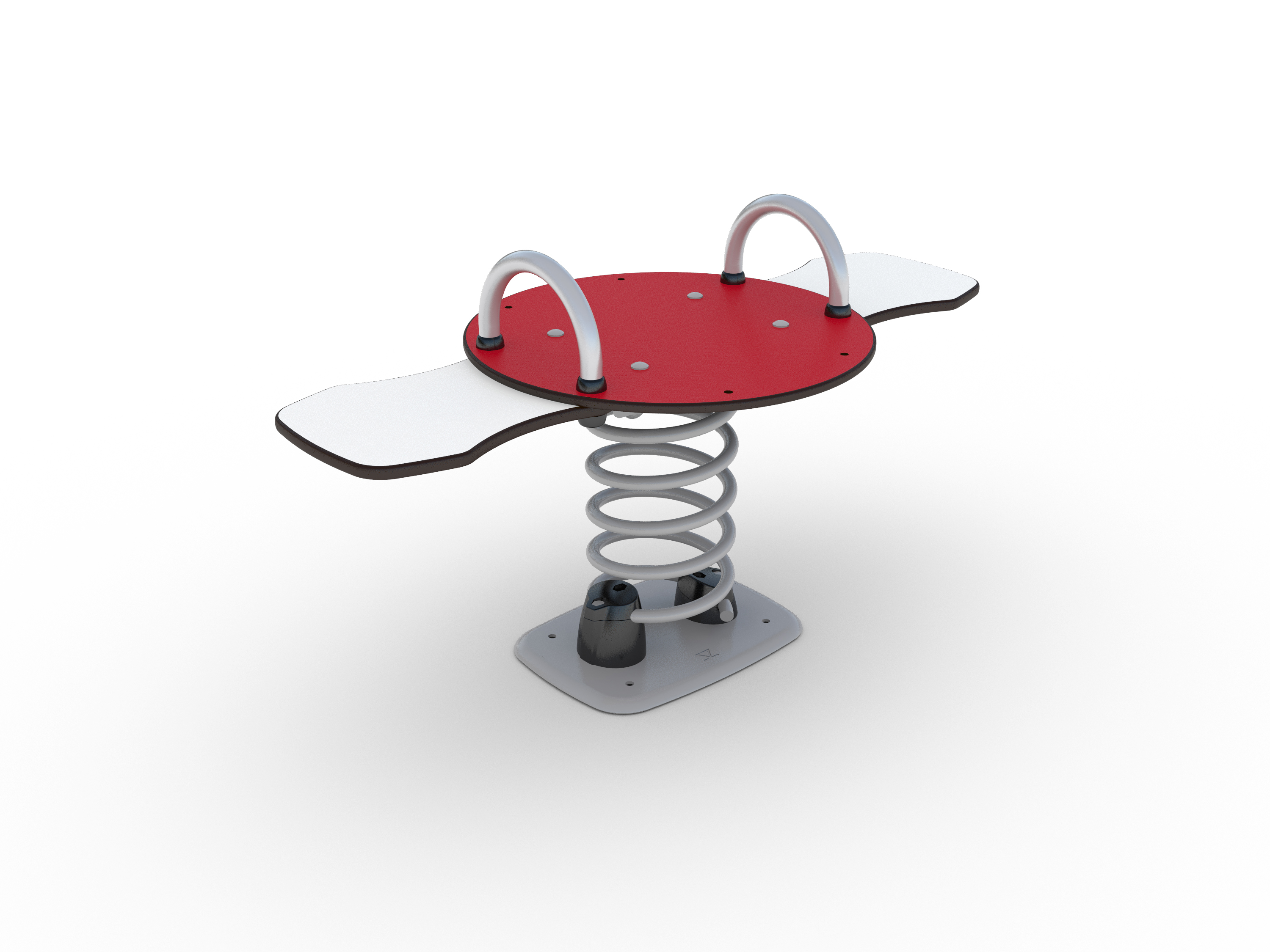 Jeu sur ressort Laddy 2 places pour aires de jeux - réf 8050110 - Hags - Rouge - Fondation à enterrer_0
