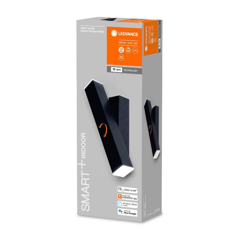 LEDVANCE SMART+ WIFI ORBIS WALL CROSS, NOIR