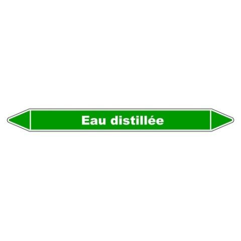 LOT DE 5 - MARQUEUR TUYAUTERIE - EAU DISTILLÉE - VINYLE LAMINÉ - NFX 08-105 450 X 52 MM