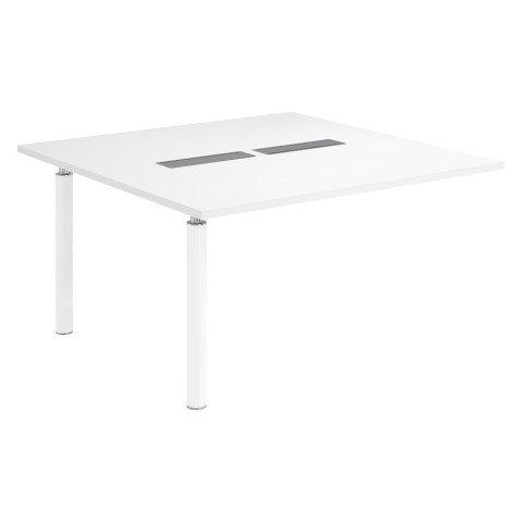 MODULE D'EXTENSION L 140 X P 140 CM POUR TABLE MODULABLE BELEM BLANC PIÈTEMENT BLANC