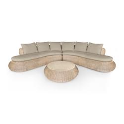 Now's Home - Salon De Jardin Resine Tressee Twistee Effet Rotin +coussin Majorelle - 3256390253251_0