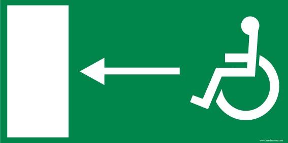 LOT DE 2 - PANNEAU ÉVACUATION PMR - SORTIE GAUCHE - 400 X 200 - VINYLE SOUPLE AUTOCOLLANT