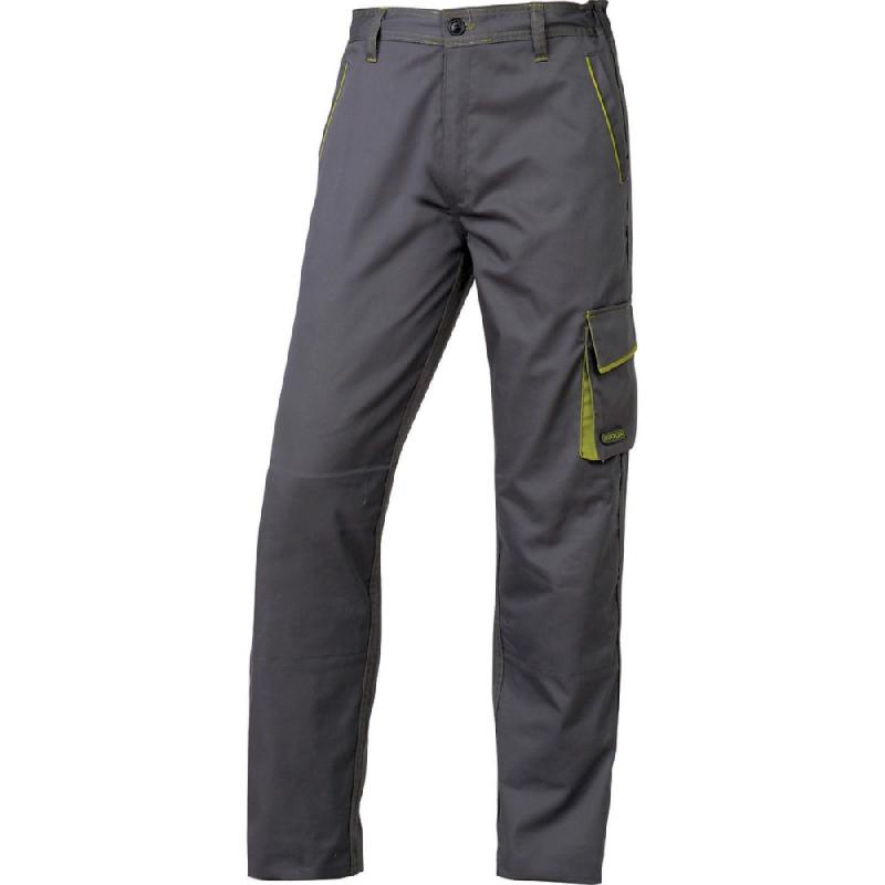 PANTALON DE TRAVAIL POLYCOTON GRIS ET VERT PANOSTYLE, DELTAPLUS, TAILLE M
