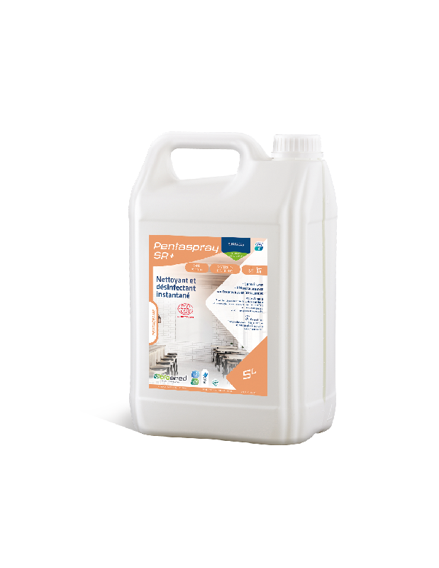 Pentapsray SR+ désinfectant surfaces agroalimentaires non parfumé - Ecocert - 5L - carton de 4 - marque Obioseed_0