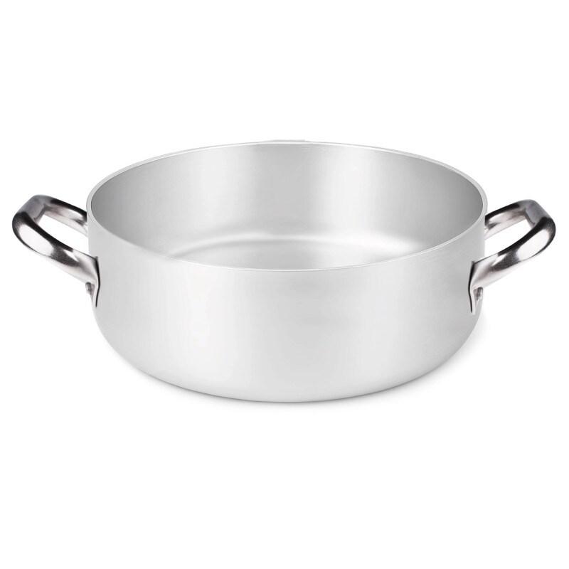 Pentole Agnelli casserole basse ø 32 aluminium 2 poignées inox - aluminium 8007441012946_0