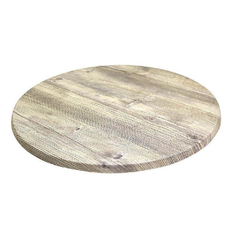 Plateau rond de table extérieur Werzalit Ø60cm décor pondérosa blanc_0