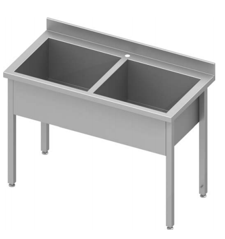 Plonge inox maxi 2 cuves profondes soudée 1600x800x900 h=300 - P931378160_0