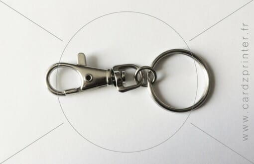 Porte badge mousqueton avec anneau métallique - 60 × 27 × 4 mm_0
