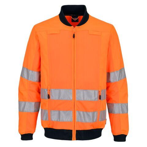 PORTWEST T164 VESTE DE TRAVAIL HV AVEC PANNEAUX EN MESH ORANGE/MARINE - TAILLE L