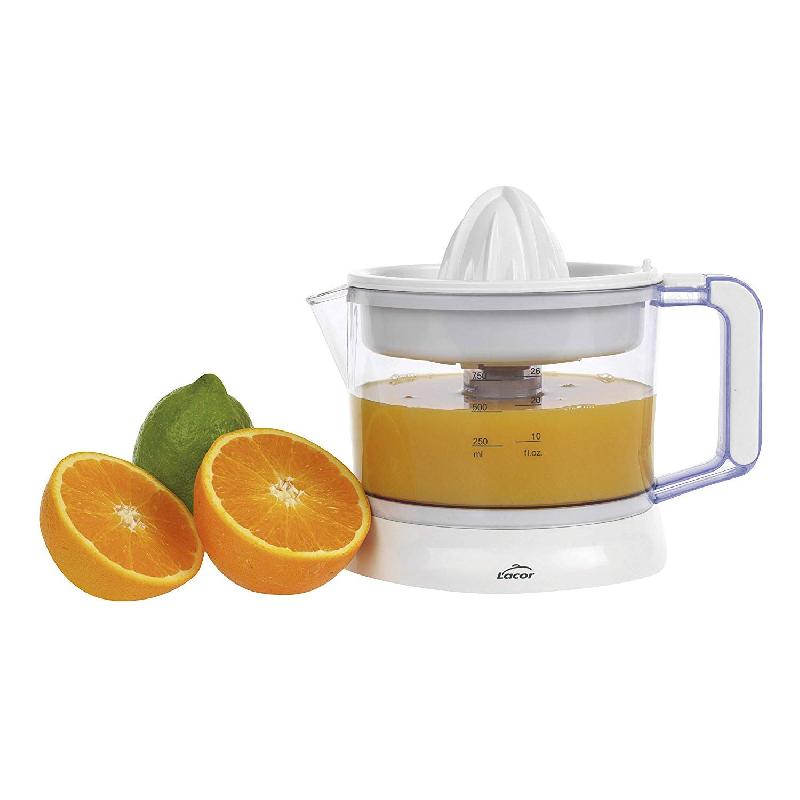 PRESSE-AGRUMES ÉLECTRIQUE 40 W PLASTIQUE BLANC TRANSPARENT - LACOR - PRESSE-FRUITS