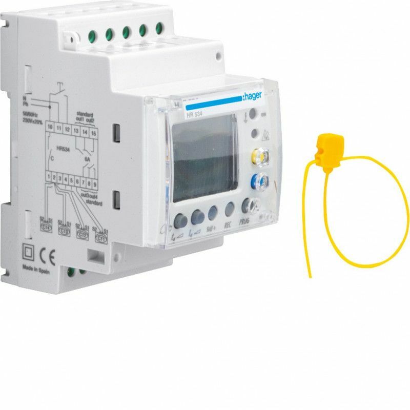 HAGER - RELAIS DIFFÉRENTIEL 0.03-30A TEMPORISÉ LCD TEST 4 VOIES HR534
