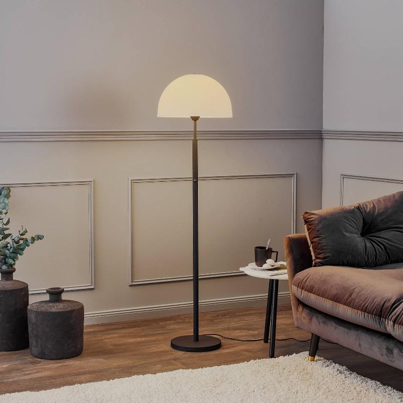 ROTHFELS LAURENA LAMPADAIRE LED VERRE, NOIR