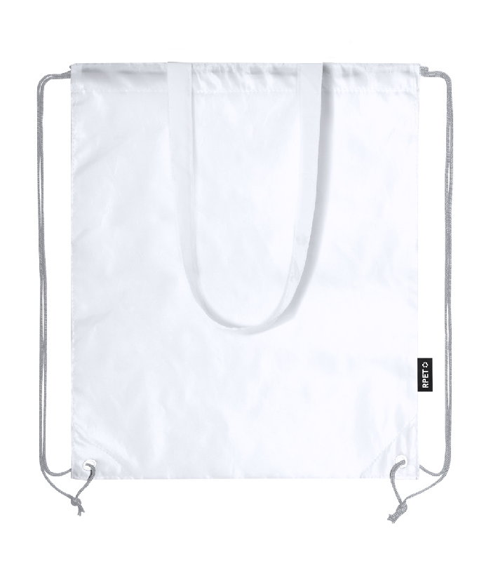 Sac piscine en polyester RPET - anses longues - labélisé RPET - couleur blanc - 40g_0