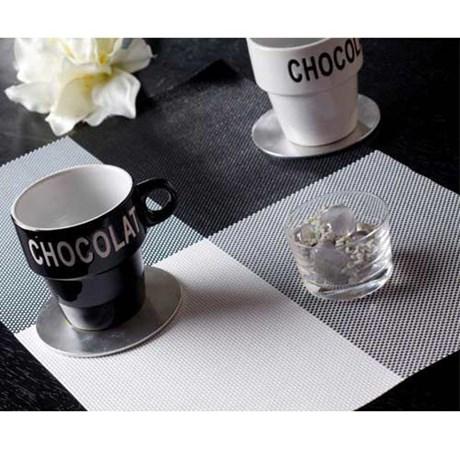 SET DE TABLE SIDDY NOIR ET BLANC 45 X 30 CM