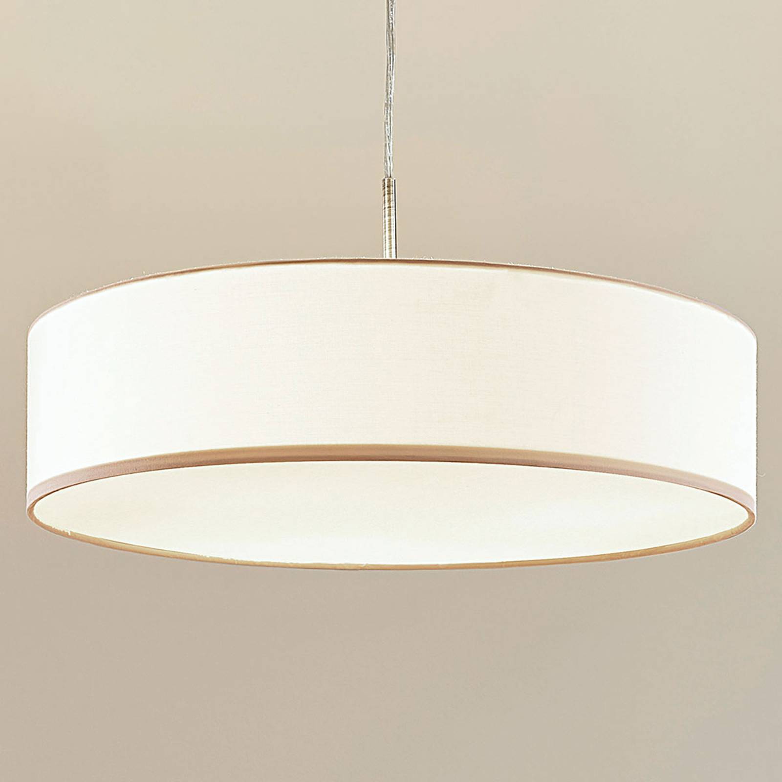 LINDBY SUSPENSION SEBATIN, Ø 50 CM, BEIGE, TISSU, E27
