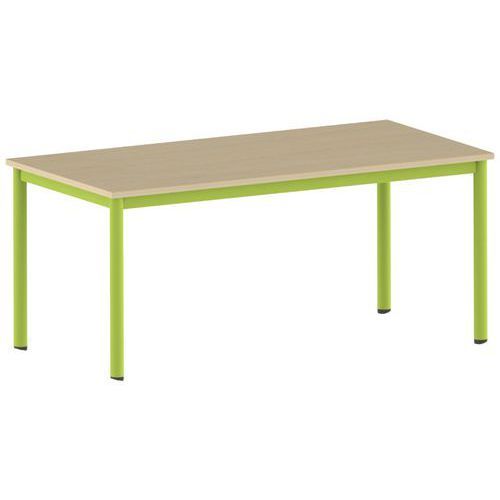 TABLE CARÉLIE 160 X 80 MOBILE T5 STRAT HÊTRE MIEL- VERT 1864 - MOBIDECOR