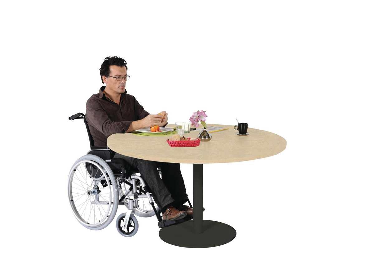 TABLE INOXIS RONDE CHANT PVC EMBASE PLATE