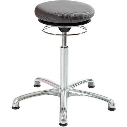 TABOURET PILATES VÉRIN À GAZ-BAS 3D GRIS BASE ALUMINIUM - GLOBAL PROFESSIONAL SEATING