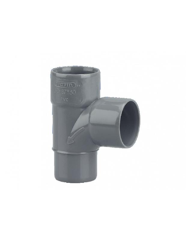 TÉ PIED DE BICHE PVC MÂLE FEMELLE 87°30 D32 - WAVIN - 3026012