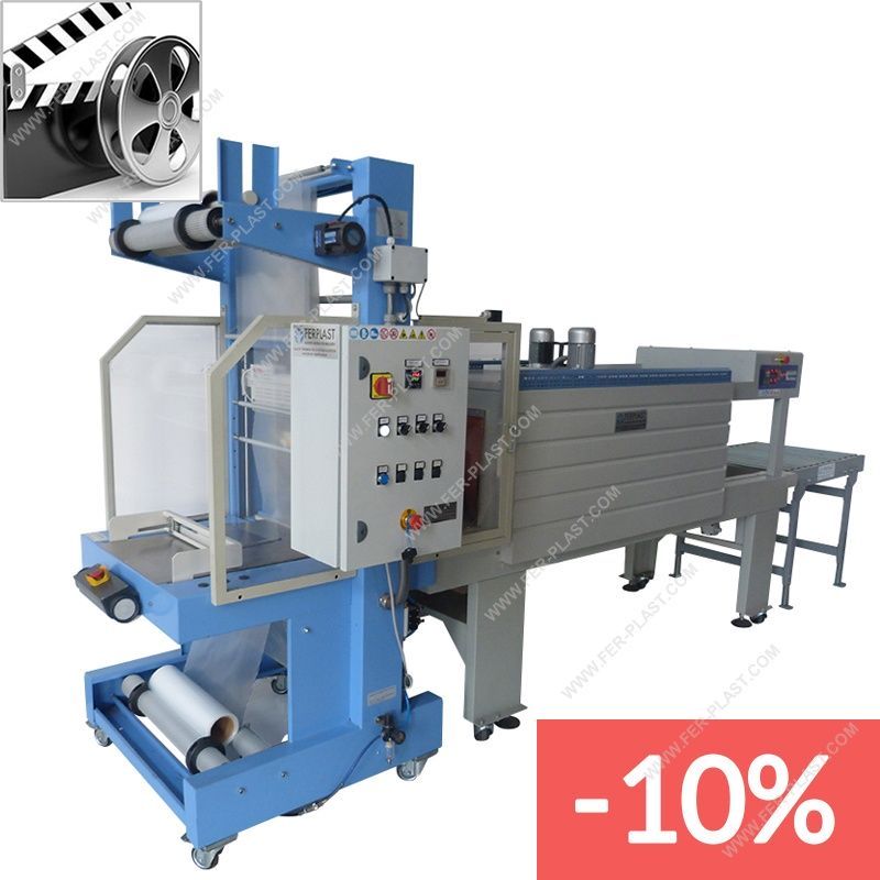 TF 6540 FA - Fardeleuse semi-automatique Ferplast avec tunnel de rétraction BS 5540 - Vitesse d'emballage 8 pcs/min_0