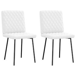 VidaXL Chaises à Manger Lot De 2 Blanc Similicuir - blanc 4101119_0