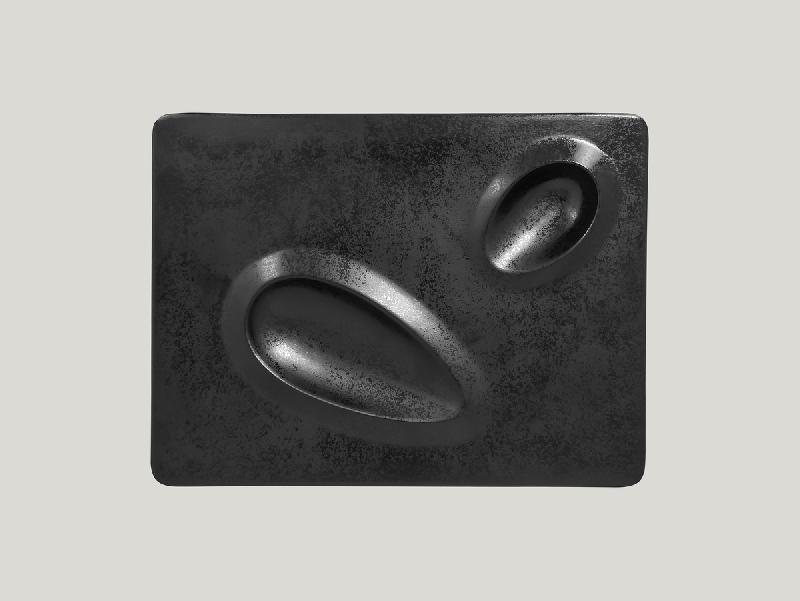 ASSIETTE PLATE RECTANGULAIRE NOIR PORCELAINE 32X24 CM CREATE RAK