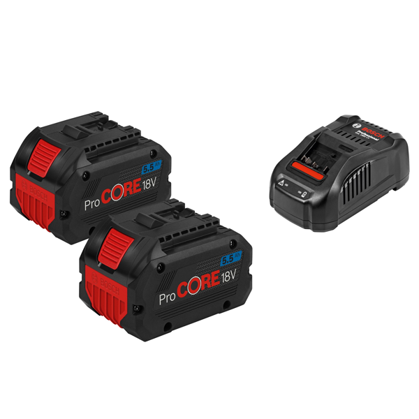 2 BATTERIES BOSCH PROCORE 18V 5.5 AH AVEC CHARGEUR GAL 1880 CV PROFESSIONAL