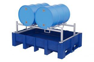 Bac de rétention pour 2 barils horizontaux - 500L - Dimensions 1760x1200x760mm_0