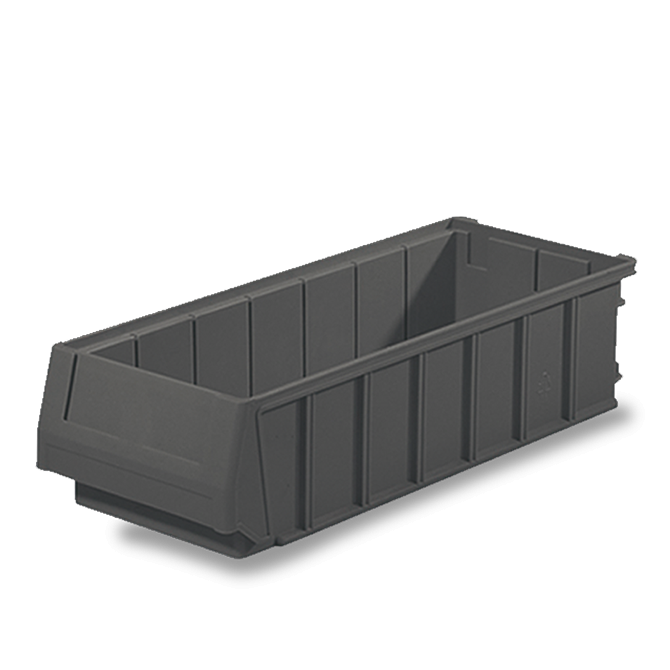 Bac divisible 5L - 400x160x100 mm - Plastique gerbable avec séparateurs et porte-étiquette_0