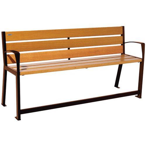 BANC SILAOS SÉNIOR 3 PLACES CHÊNE CLAIR ASPECT CORTEN - PROCITY