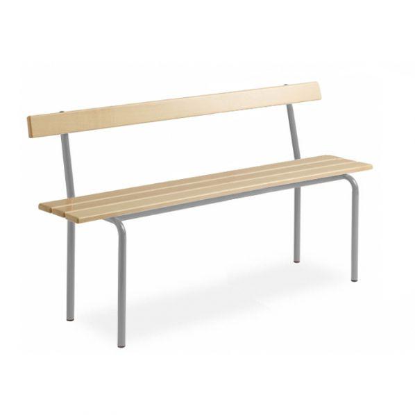 Banc vestiaire avec dossier pieds – 1600 mm Epoxy Gris_0