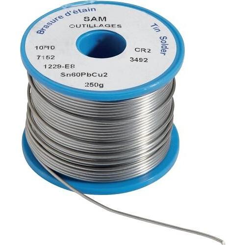 BOBINE D'ÉTAIN POUR SOUDURE - 0,8MM X 57M SAM OUTILLAGE